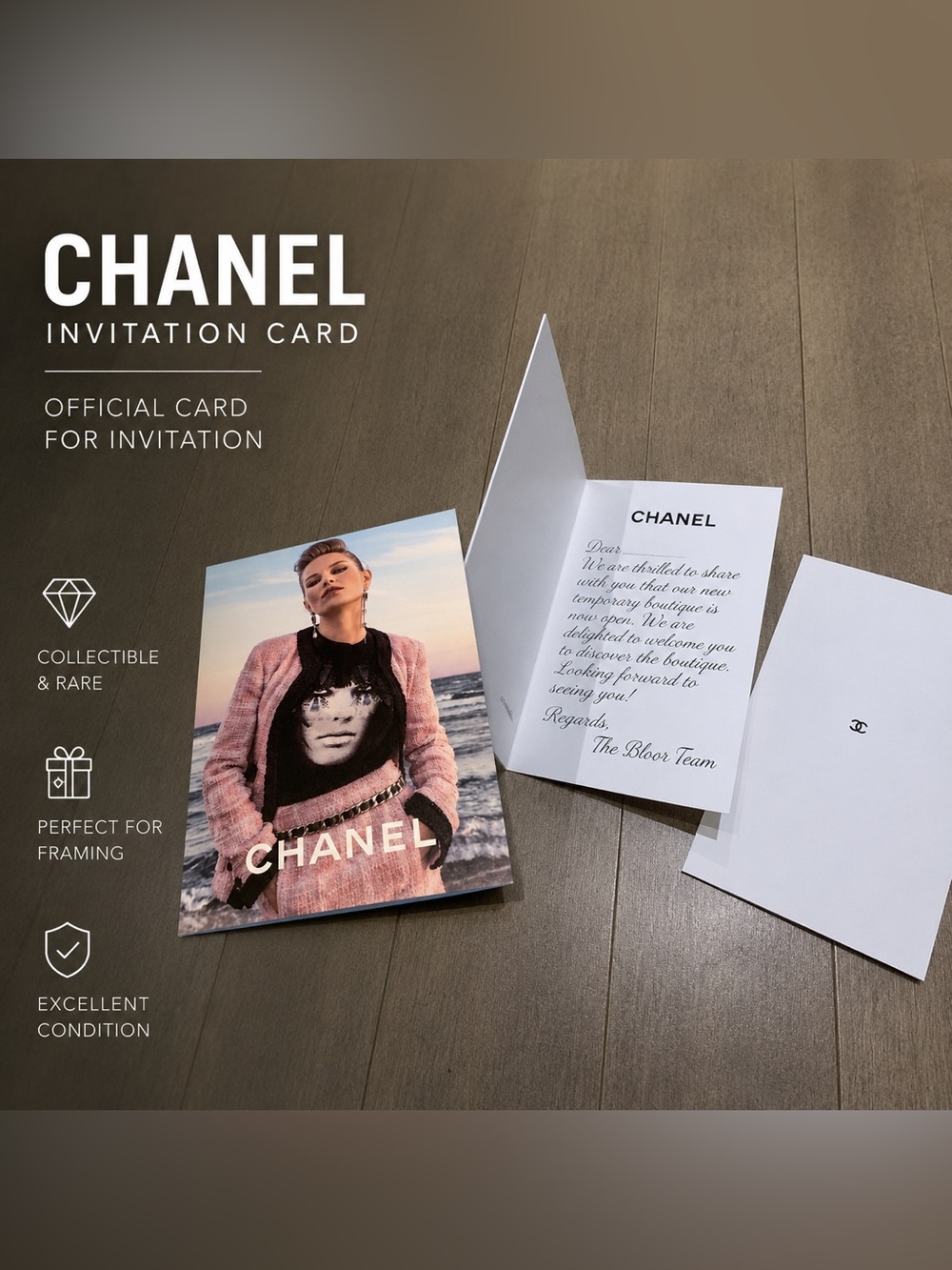 CHANEL Elegant White Greeting Card